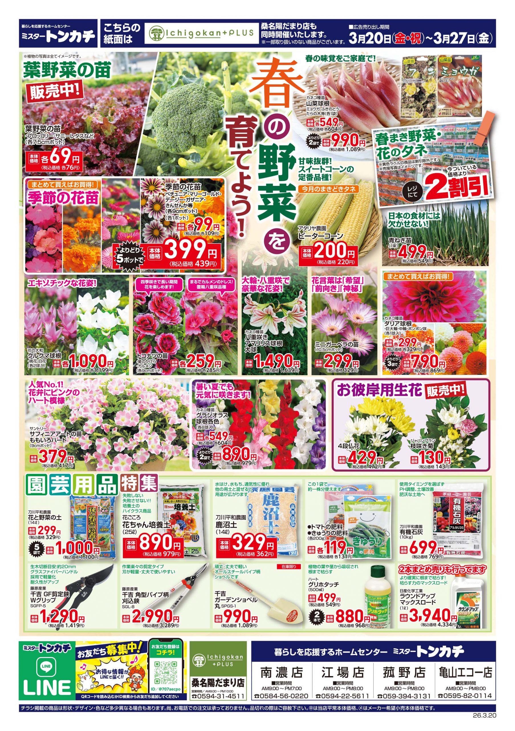 ミスタートンカチ3月20日(金)～3月27日(金)特売情報