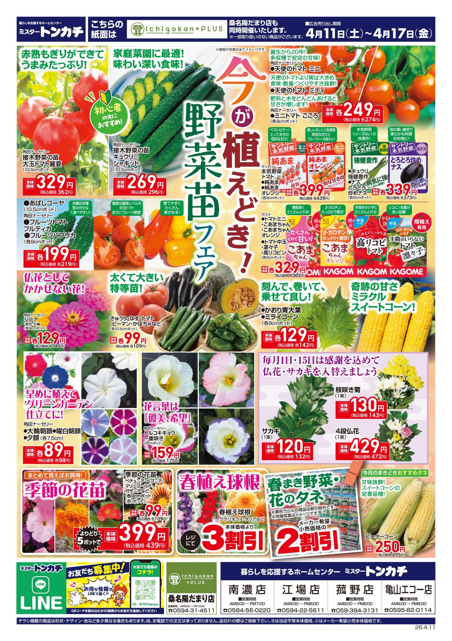 ミスタートンカチ4月11日(土)～4月17日(金)特売情報